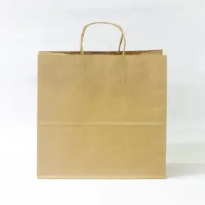 Коричневий крафт пакет з крученими ручками 350*350*200мм