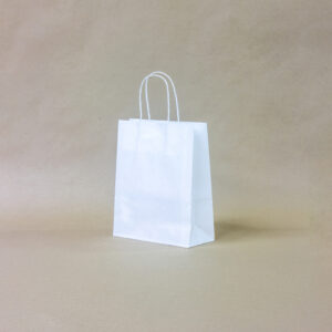 Белые крафт пакеты 250*320*140мм с кручеными ручками