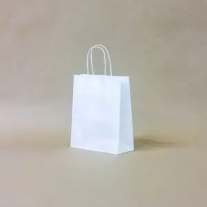Білі крафт пакети 250*320*140мм з крученими ручками