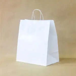 Білі крафт пакети 350*380*200мм з крученими ручками