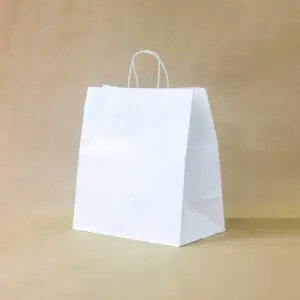 Білий крафт пакет 320*320*160мм з крученими ручками