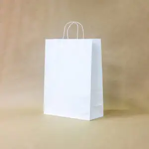 Білий крафт пакет 250*320*110мм з крученими ручками