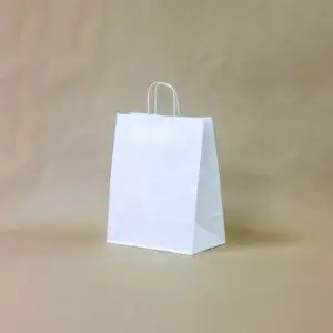 Білий крафт пакет 250*350*150мм з крученими ручками