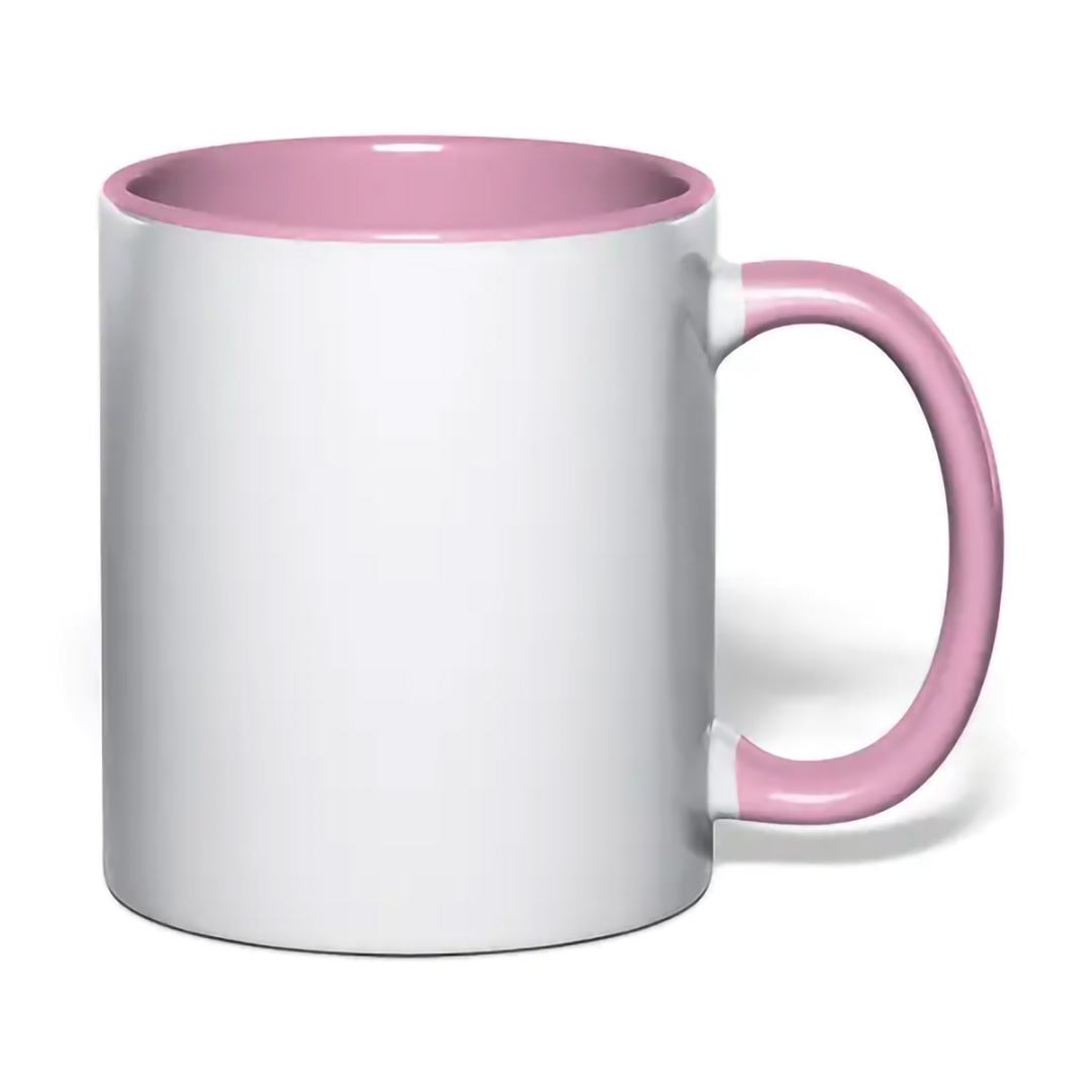 chashka_pink Чашка з рожевою облямівкою та ручкою, прикрашена принтом на замовлення